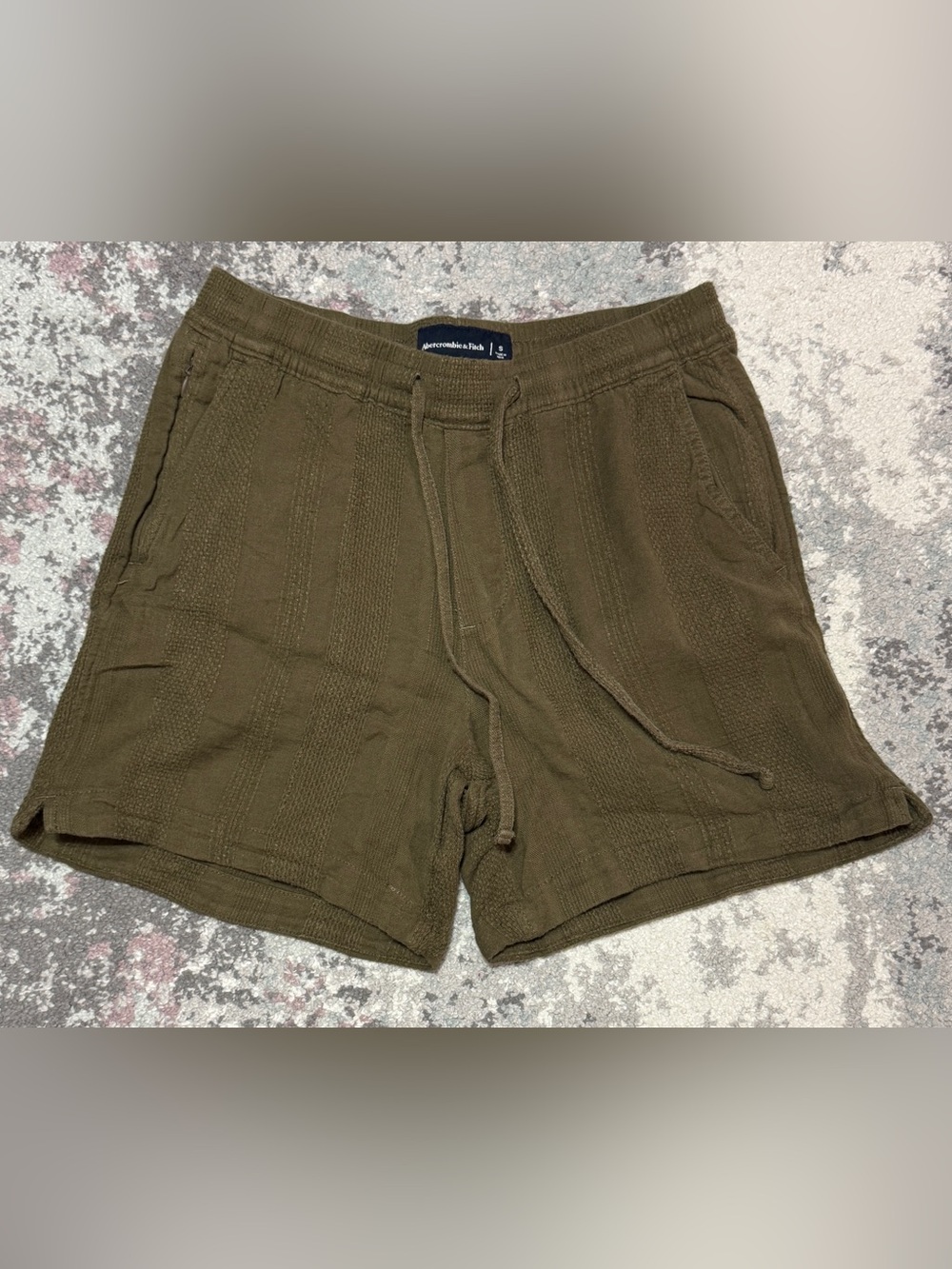 Abercrombie & Fitch Olive Green Knit Drawstring Casual Shorts